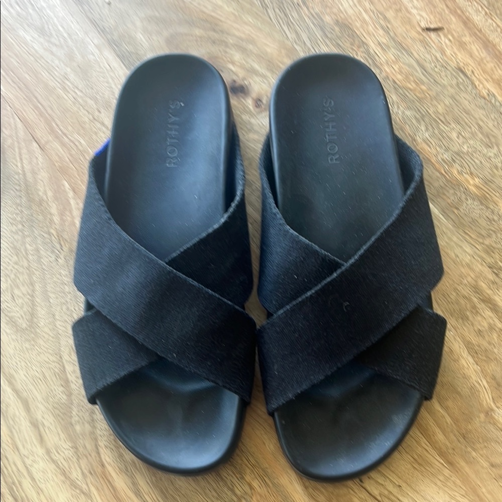 Rothy's Black Minimalist Slide Sandals